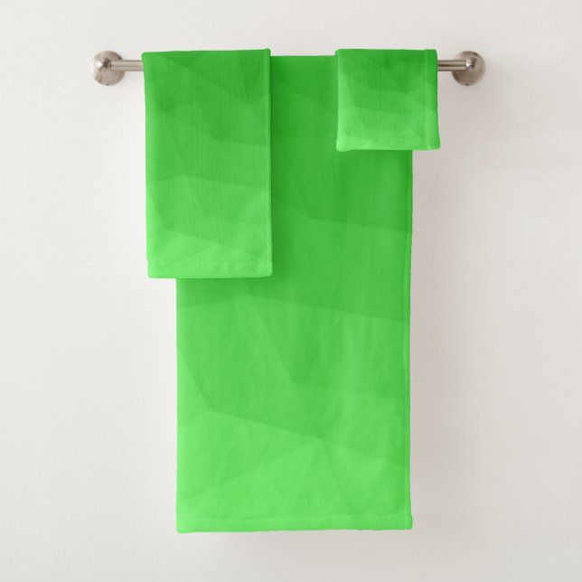 Conjunto De Toalhas Gradiente verde claro padrão geométrico de malha b (Insitu)