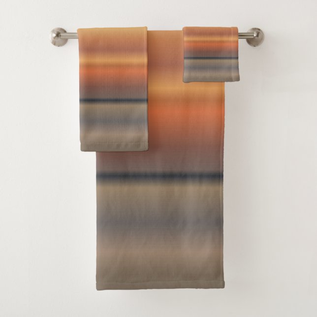 Conjunto De Toalhas Gradientes Lineares Amarelos e Cinzas (Insitu)