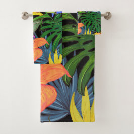 Conjunto De Toalhas Gráfico da Flor Tropical Hawaii Aloha