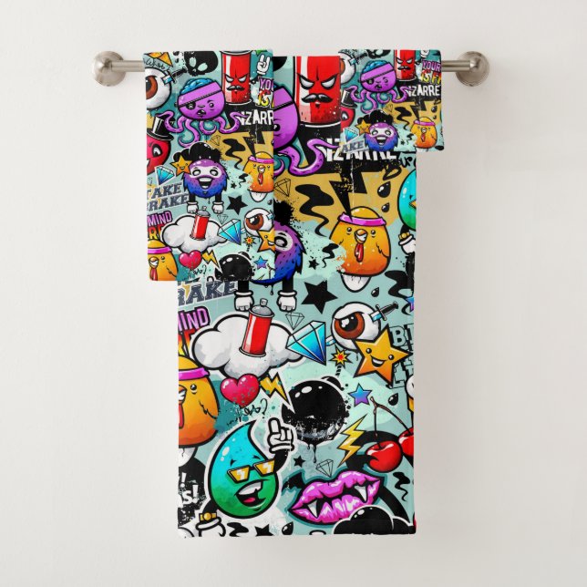 Conjunto De Toalhas Grafite de Arte Urbana (Insitu)