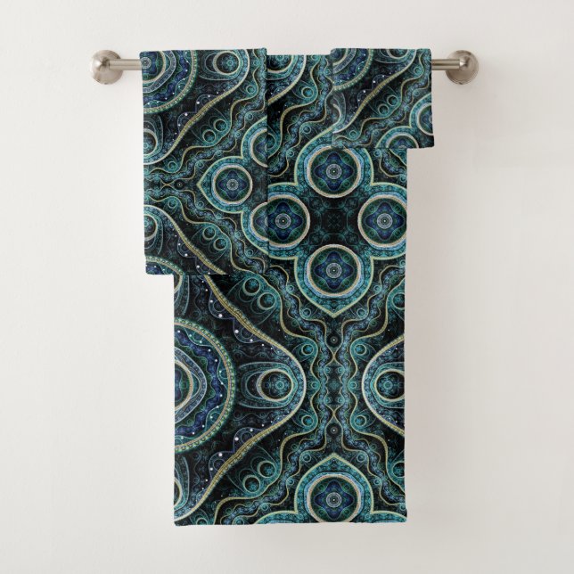 Conjunto De Toalhas Grand Royal Julian Fractal Mandala Patterno (Insitu)