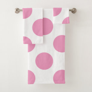 Conjunto De Toalhas Grande luz - bolinhas cor-de-rosa