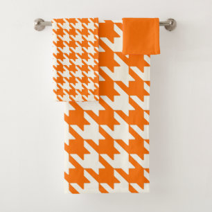 Conjunto De Toalhas Grande padrão de som brilhante cor de laranja e br