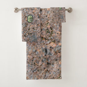 Conjunto De Toalhas Granito natural da geologia com foto do musgo