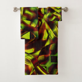 Conjunto De Toalhas Gravatas deformadas de fitas verdes queimadas