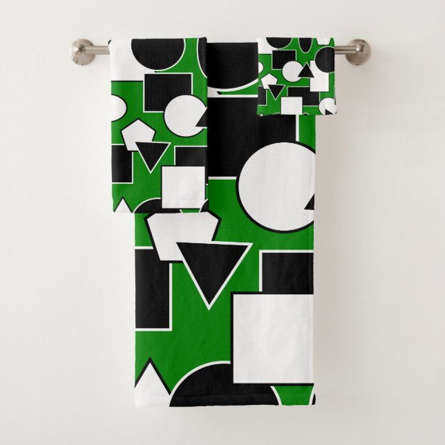 Conjunto De Toalhas Green Bauhaus Collage (Insitu)