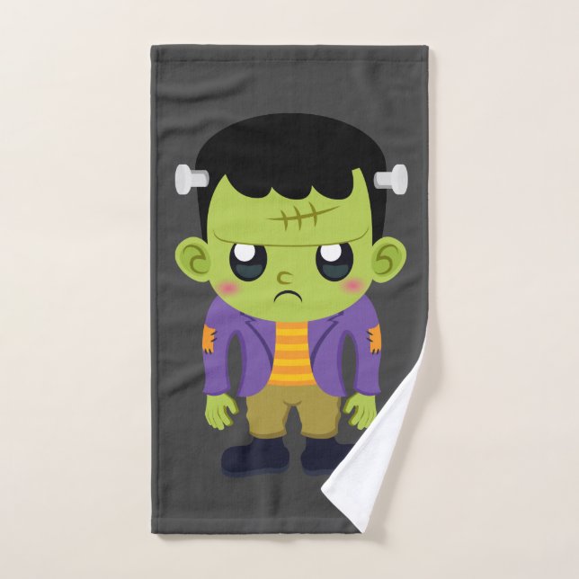 Conjunto De Toalhas Green Frankenstein Monster Halloween (Toalha de mão)