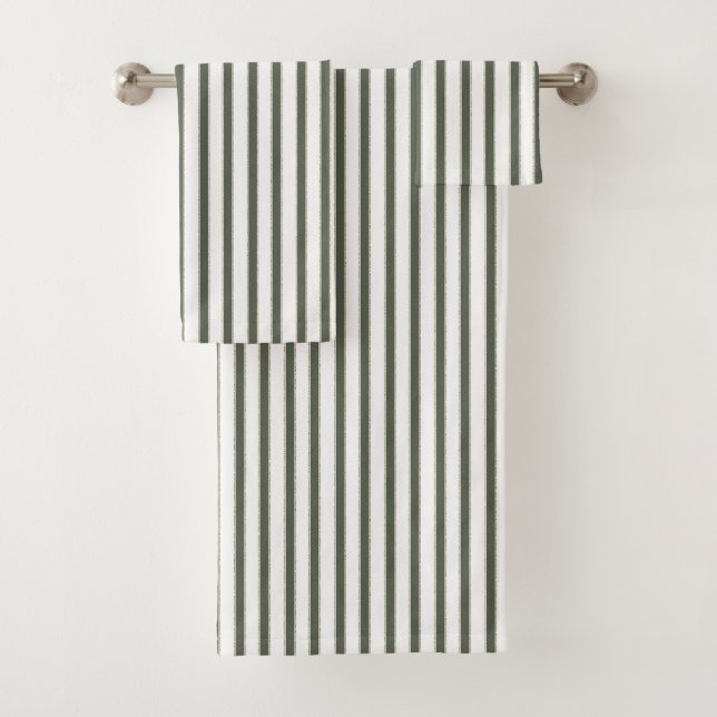 Conjunto De Toalhas Green White Stripes  (Insitu)