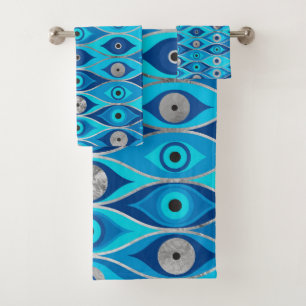 Conjunto De Toalhas Grego Mati Mataki - Matiasma Mau olho padrão