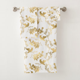 Conjunto De Toalhas Grelha Elegante Dourada de Hummingbird