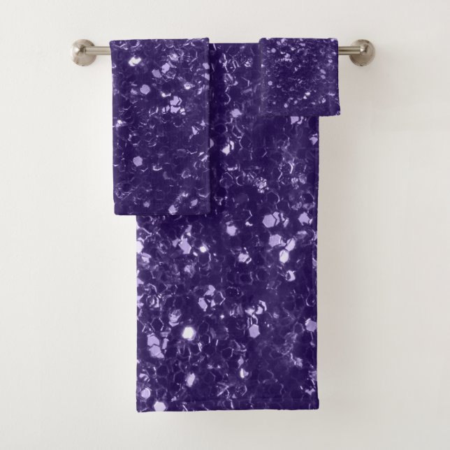 Conjunto De Toalhas Grelhas de brilho ultra violeta-escuro (Insitu)