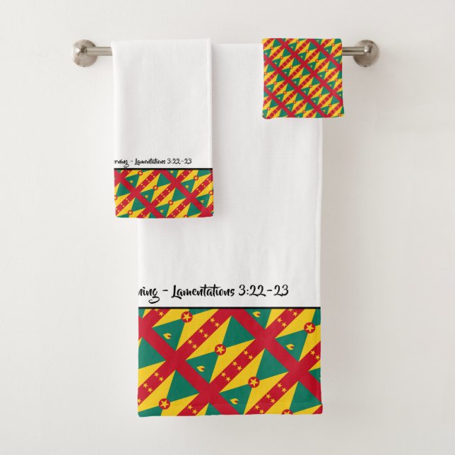 Conjunto De Toalhas GRENADA CARRIACOU Compaixões de Deus Fé Cristã (Insitu)