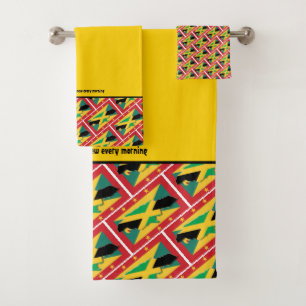 Conjunto De Toalhas GRENADA JAMAICA FLAG - Escritura Personalizada AMA