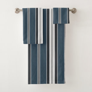 Conjunto De Toalhas Greve de Tique de Cinza Azul Elegante