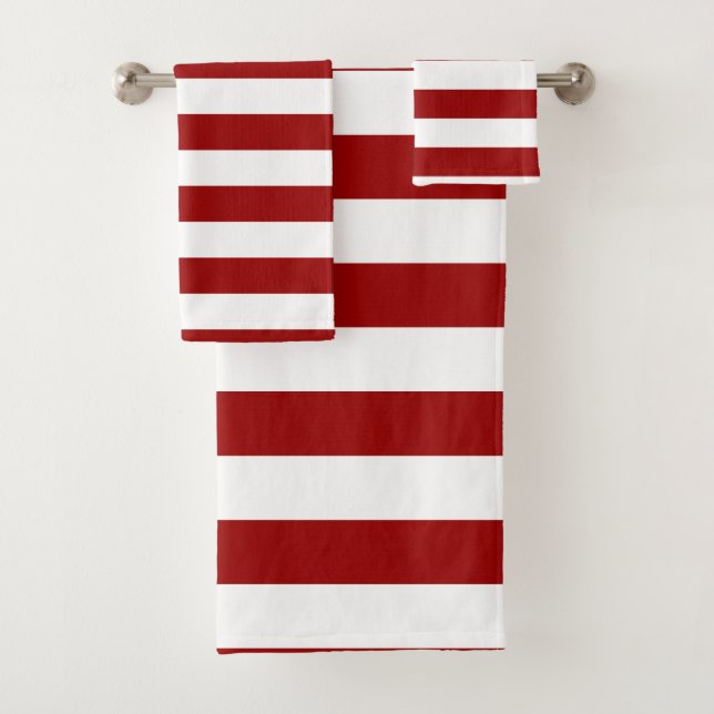 Conjunto De Toalhas Greve Vermelha e Branca de Crimson (Insitu)