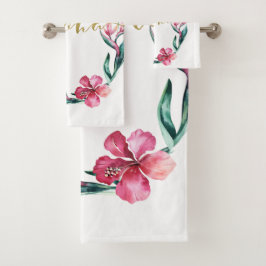 Conjunto De Toalhas Grinalda de Flor de Hibisco Floral de Verão Aloha
