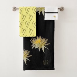 Conjunto De Toalhas Groom Wedding Gift Sunflower Black and Yellow
