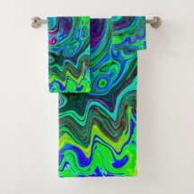 Groovy Abstrato com espiral verde e azul