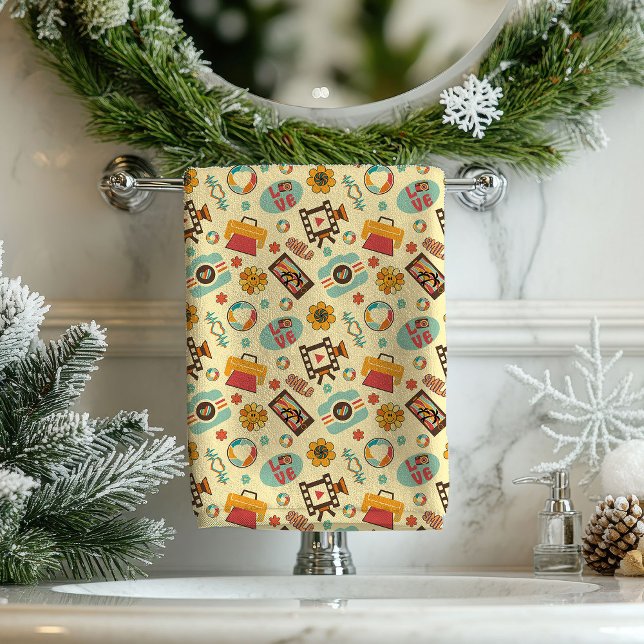 Conjunto De Toalhas Groovy Boho Towel Retro Swirls for Your Spa (Groovy Boho Towel Retro Swirls for Your Spa)