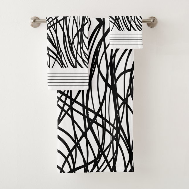 Conjunto De Toalhas Grunação a preto e branco (Insitu)