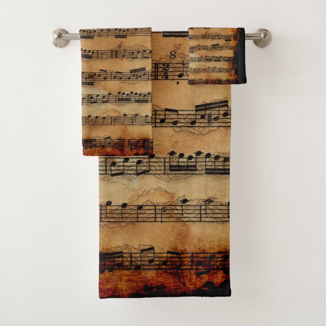 Conjunto De Toalhas Grunge Sheet Music-lover's (Insitu)