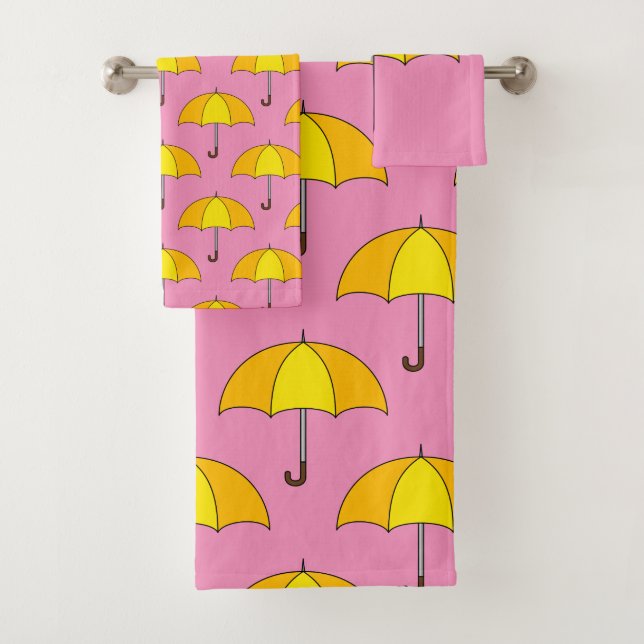 Conjunto De Toalhas Guarda-chuva Amarelo (Insitu)