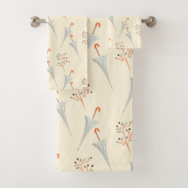 Conjunto De Toalhas Guarda-chuvas e Folhagem de outono