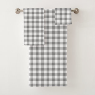 Conjunto De Toalhas Guingão simples das cinzas e do branco