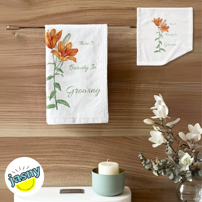 Conjunto De Toalhas Há Beleza no Floral Branco Suave Crescente (Criador carregado)