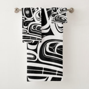 Conjunto De Toalhas Haida Eagle Thunderbird Noroeste da Colômbia