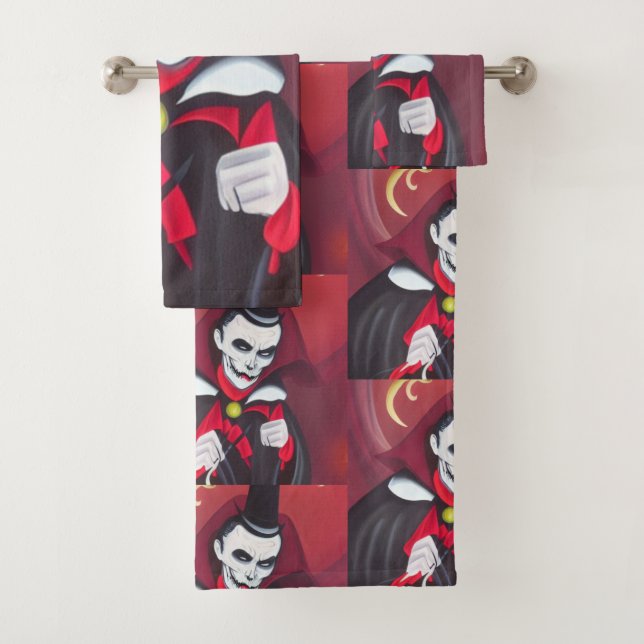 Conjunto De Toalhas Halloween Dracula (Insitu)