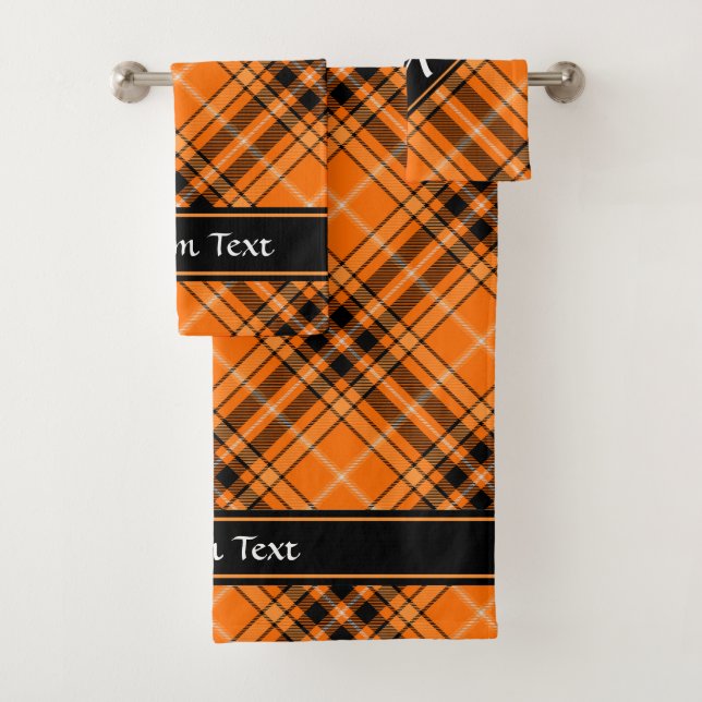 Conjunto De Toalhas Halloween Orange Tartan (Insitu)