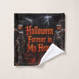 Conjunto De Toalhas Halloween Para Sempre No Meu Coração Abóbora Gótic