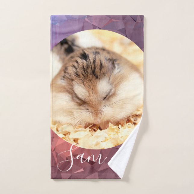 Conjunto De Toalhas HammyVille - Nome Personalizado do Hamster Robo (Toalha de mão)