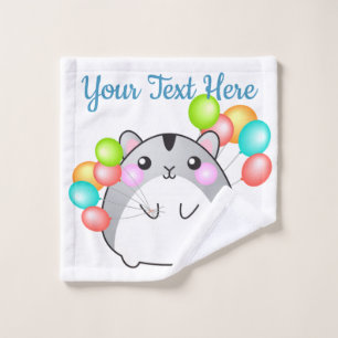 Conjunto De Toalhas Hamster de Kawaii, Cinza bonita