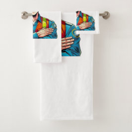 Conjunto De Toalhas Handtuch Set mit Manga-Sicherheitsfachmann