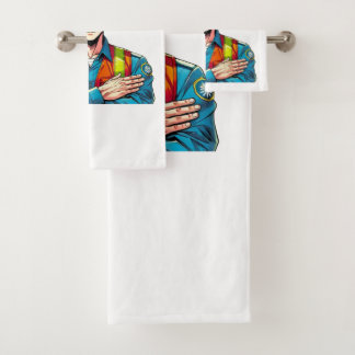 Conjunto De Toalhas Handtuch Set mit Manga-Sicherheitsfachmann