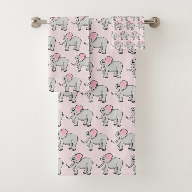 Conjunto De Toalhas Happy Elephants Bathroom Towers Set (Insitu)