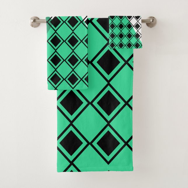 Conjunto De Toalhas Harlequin do Triângulo Verde (Insitu)
