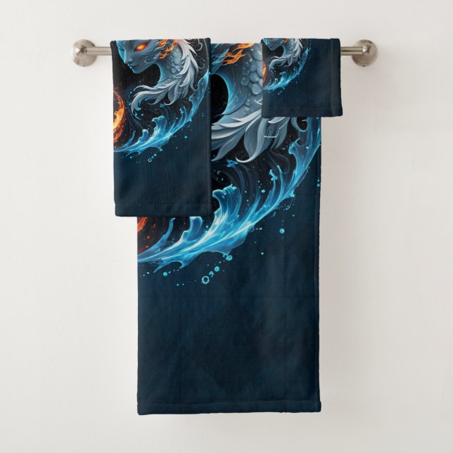 Conjunto De Toalhas Harmonia elementar, yin e yang da natureza. (Insitu)