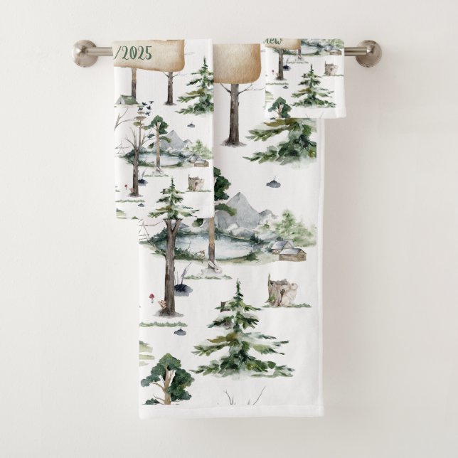 Conjunto De Toalhas Harmonia Florestal Encantada Personalizável (Insitu)