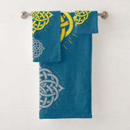 Conjunto De Toalhas Harmonia Infinita: Arte Sagrada de Símbolo Celta d