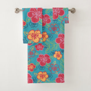 Conjunto De Toalhas Havaiano Hibiscus