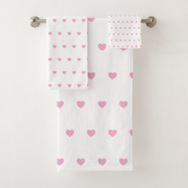 Conjunto De Toalhas Hearts Pattern