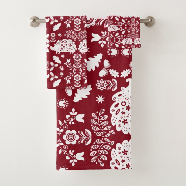 Conjunto De Toalhas Hedgehog Folk Art (Insitu)