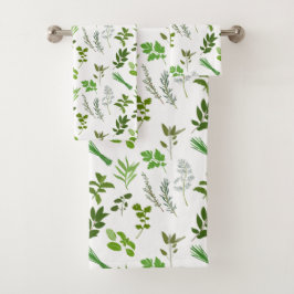 Conjunto De Toalhas Herbáceas de Cozinhar verde