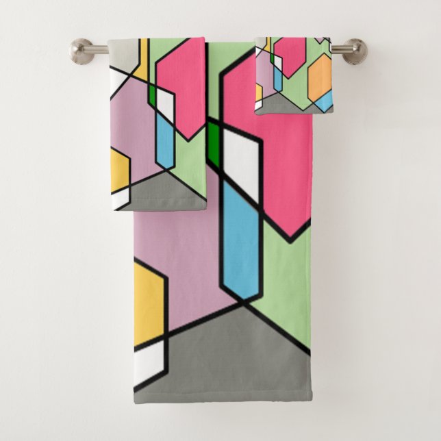 Conjunto De Toalhas Hexagon Bauhaus (Insitu)