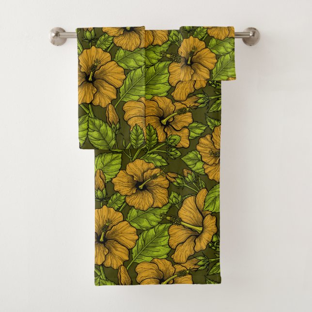 Conjunto De Toalhas hibisco amarelo (Insitu)
