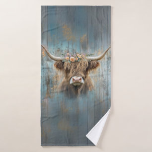 Conjunto De Toalhas Highland Farmhouse Western Barnyard Flower Crown