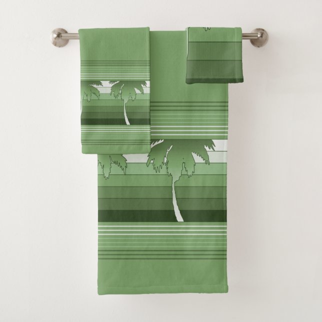 Conjunto De Toalhas Hilo Hawaiian Palms Striped Coordenadas (Insitu)
